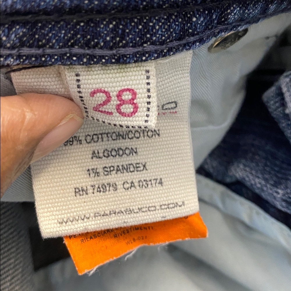 Parasuco Denim Legend Straight Leg Blue Jeans Crystal Embellishment Size 28 - Picture 16 of 16